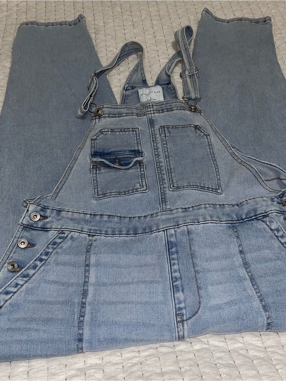 Celebrity Pink Light Blue Denim Overalls